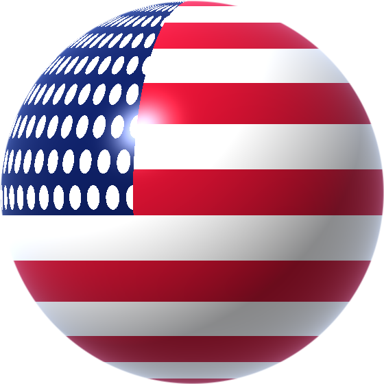 Drapeau USA en sphère 3D